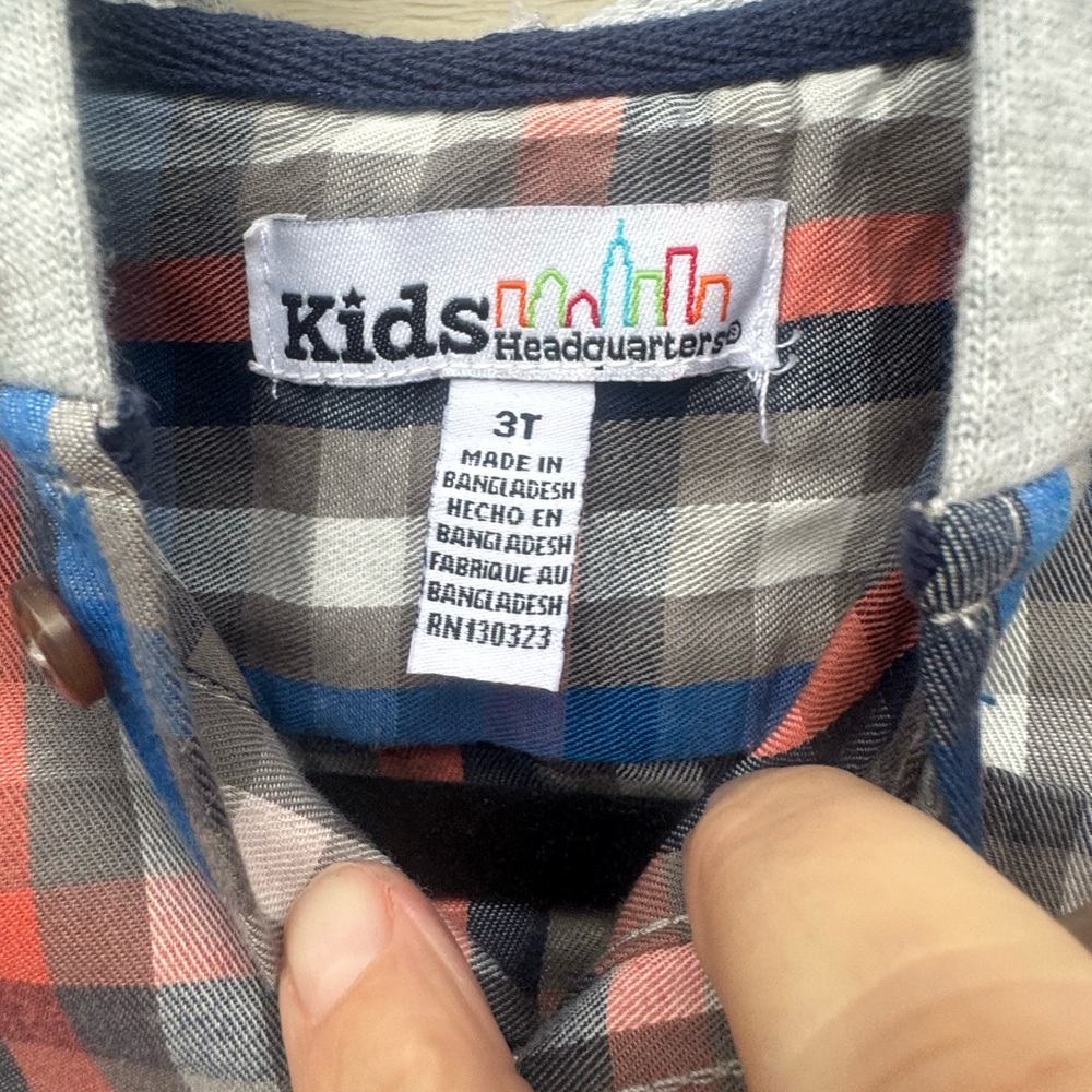 Kids Headquarters Plaid Shirt with Hood size 3T - Picture 7 of 7